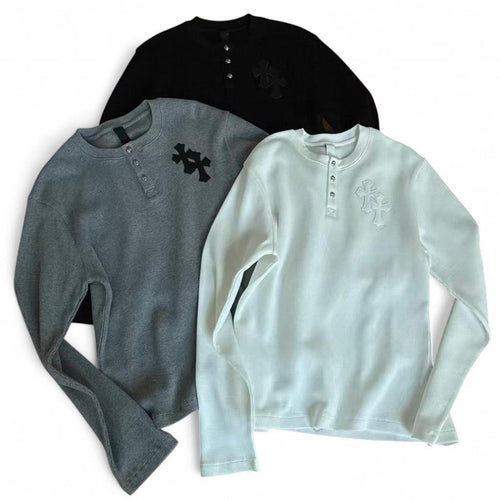 FREE SHIPPING] CĦ HENLEY BUTTON UP | check bio + dm for color/size